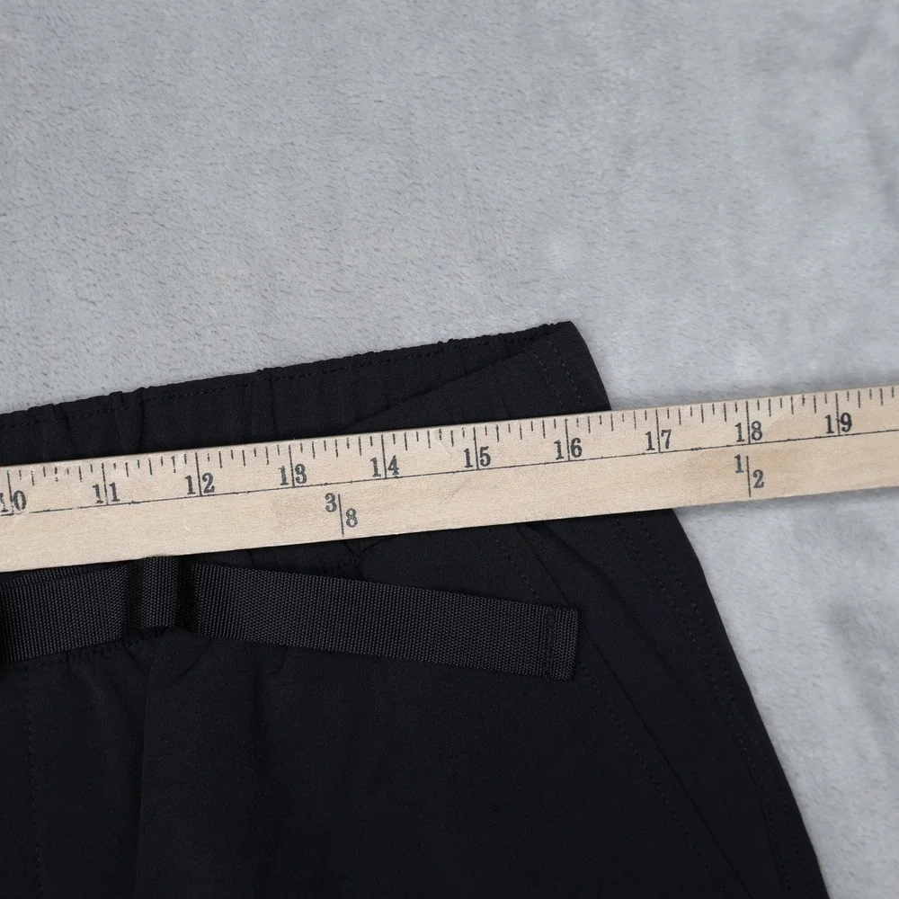 North Face Pants Mens Large Black Belted Hiking Outdoor‎ Trail Rain Wind 34x28